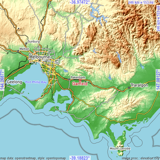 Topographic map of Garfield