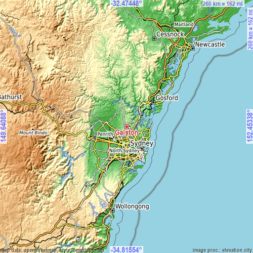 Topographic map of Galston