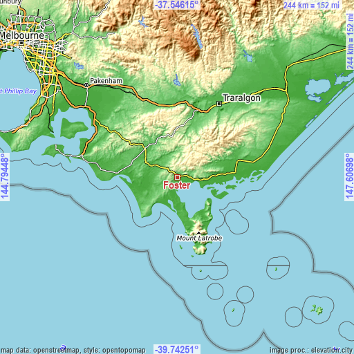 Topographic map of Foster