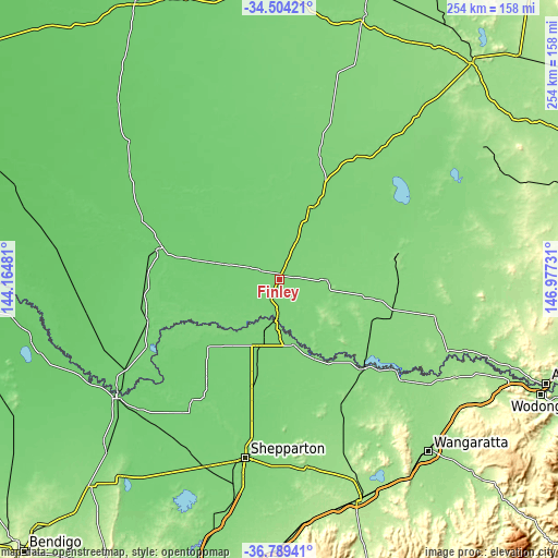 Topographic map of Finley