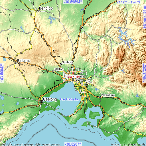 Topographic map of Fawkner