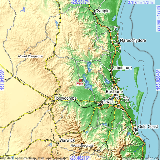 Topographic map of Esk