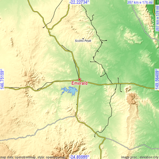 Topographic map of Emerald