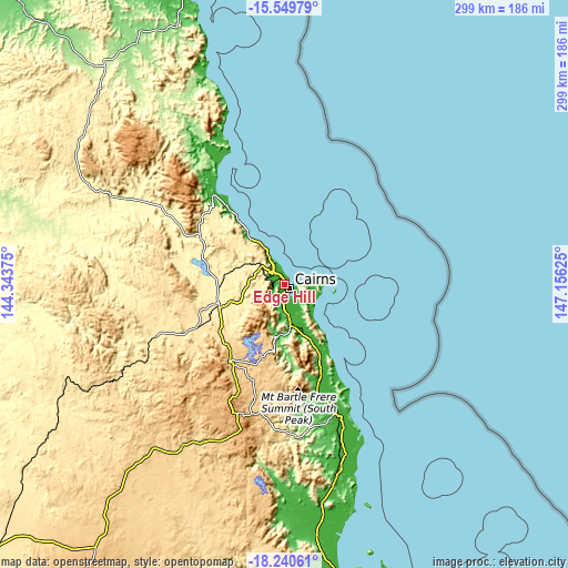 Topographic map of Edge Hill