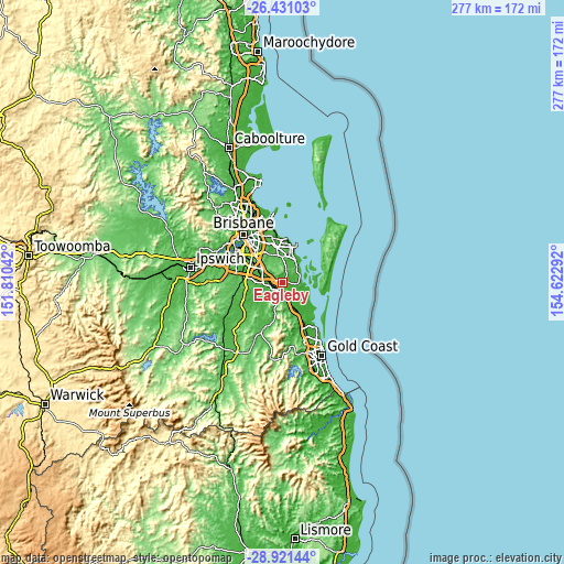 Topographic map of Eagleby