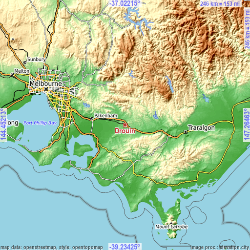 Topographic map of Drouin