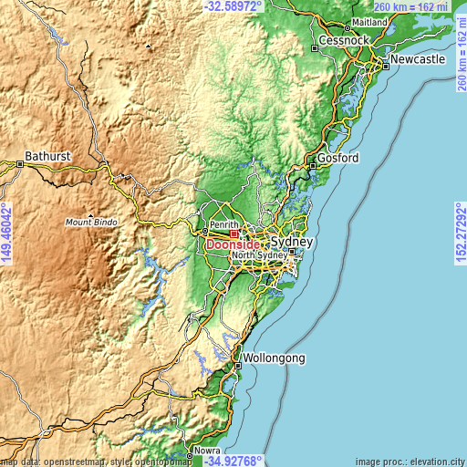 Topographic map of Doonside
