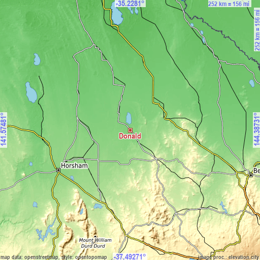 Topographic map of Donald