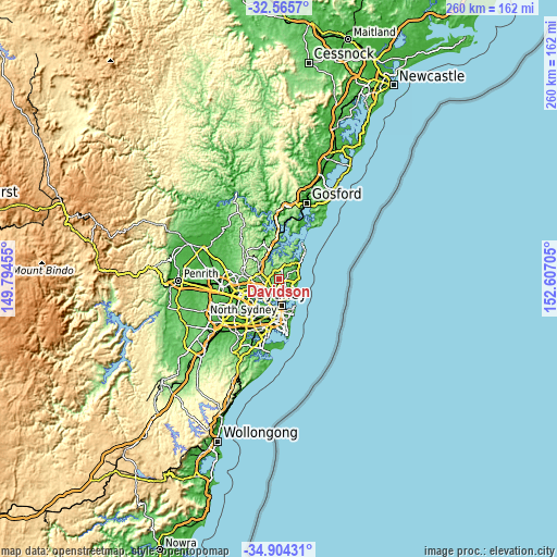 Topographic map of Davidson