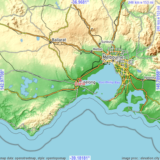 Topographic map of Corio