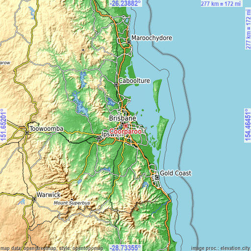 Topographic map of Coorparoo