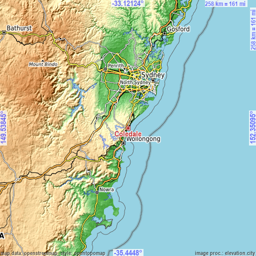 Topographic map of Coledale