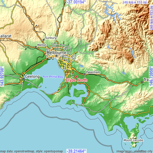 Topographic map of Clyde North
