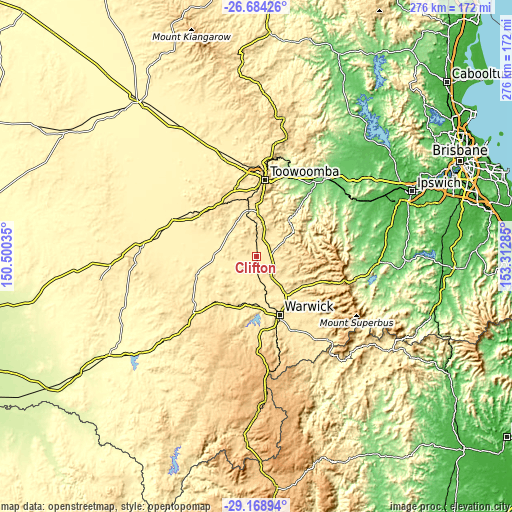 Topographic map of Clifton