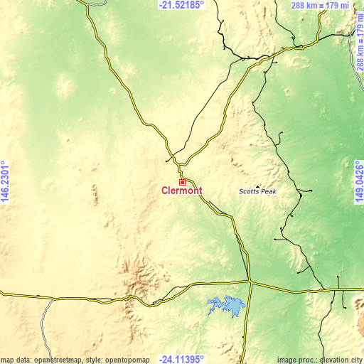 Topographic map of Clermont