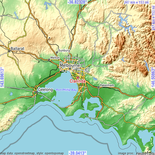 Topographic map of Clarinda