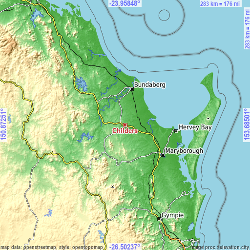 Topographic map of Childers