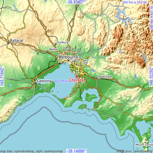 Topographic map of Chelsea