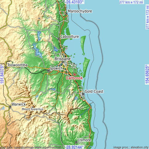 Topographic map of Carbrook