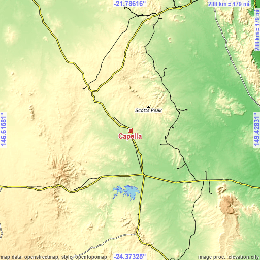 Topographic map of Capella