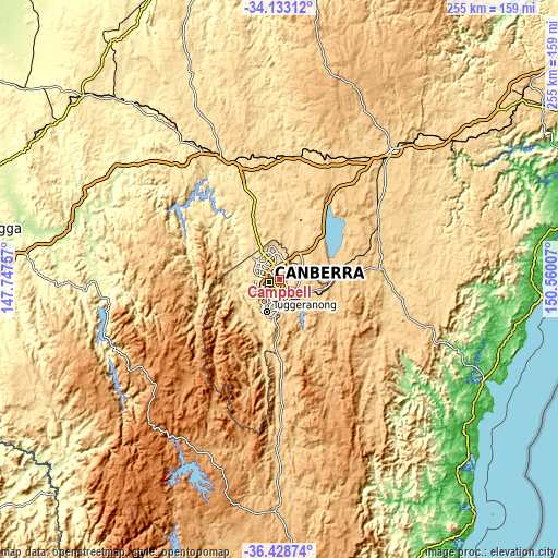 Topographic map of Campbell