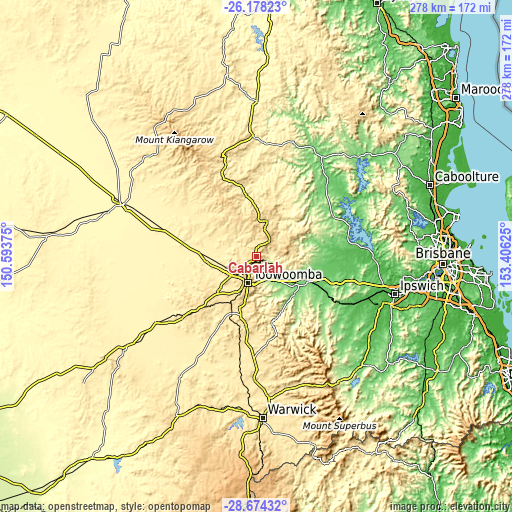 Topographic map of Cabarlah