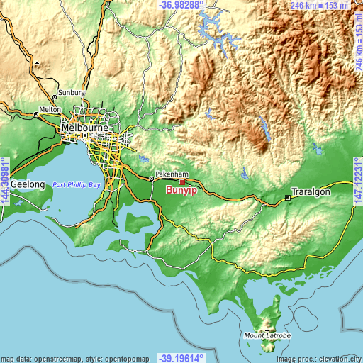 Topographic map of Bunyip