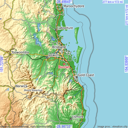 Topographic map of Buccan