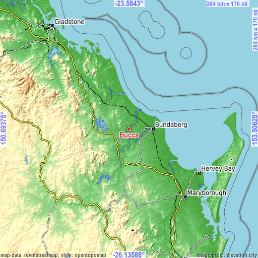 Topographic map of Bucca