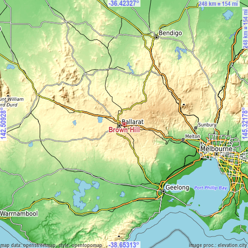 Topographic map of Brown Hill