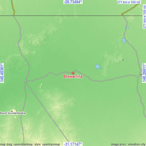 Topographic map of Brewarrina