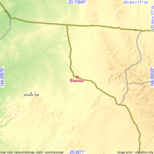 Topographic map of Blackall