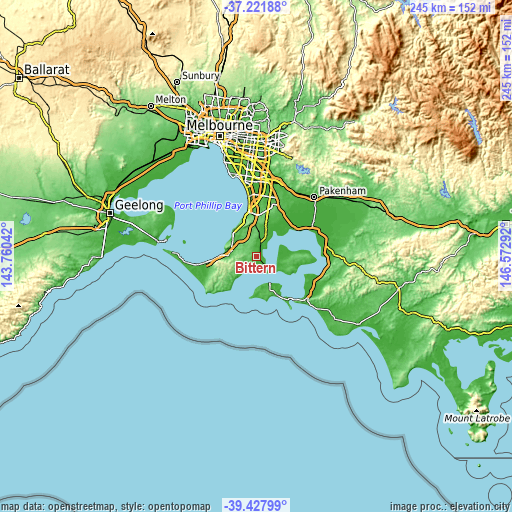 Topographic map of Bittern