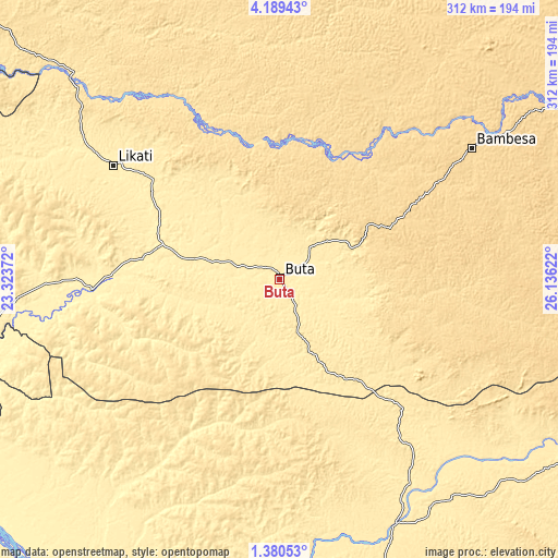 Topographic map of Buta
