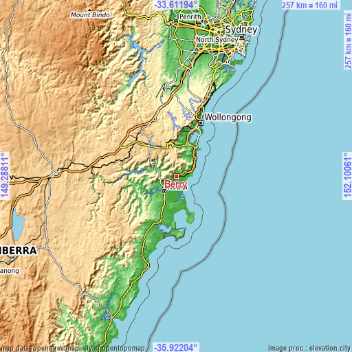 Topographic map of Berry