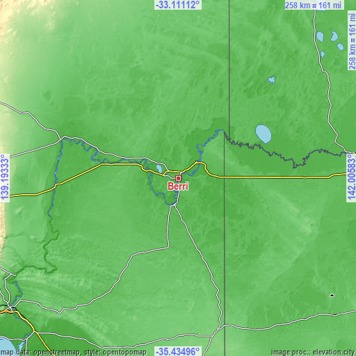 Topographic map of Berri