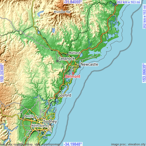 Topographic map of Belmont