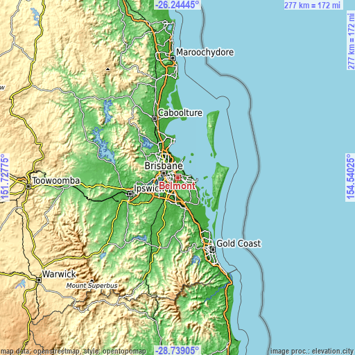 Topographic map of Belmont