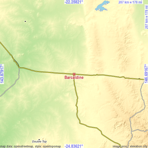 Topographic map of Barcaldine