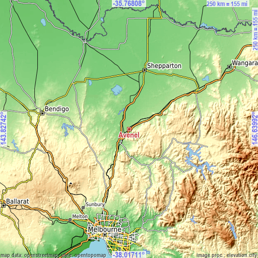Topographic map of Avenel