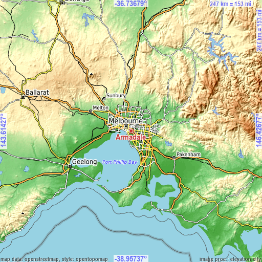 Topographic map of Armadale