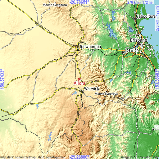 Topographic map of Allora