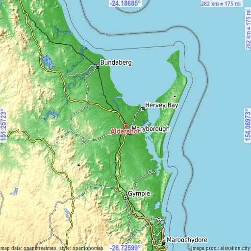 Topographic map of Aldershot