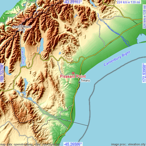 Topographic map of Pleasant Point
