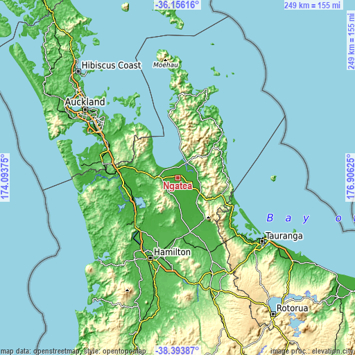 Topographic map of Ngatea
