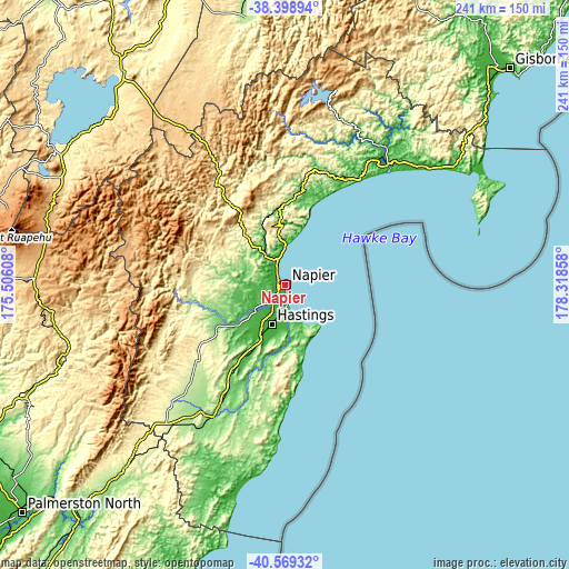Topographic map of Napier