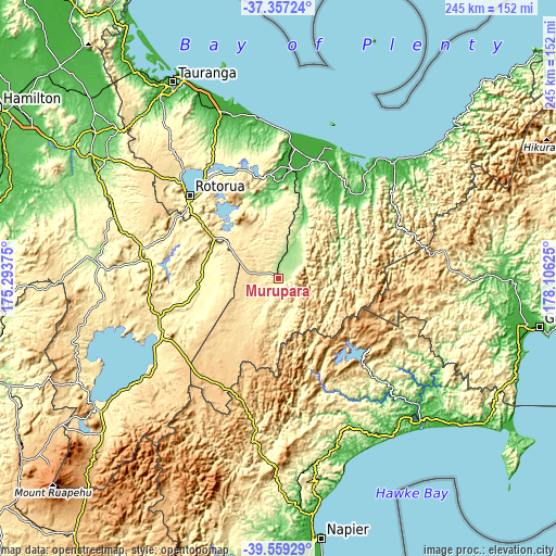 Topographic map of Murupara