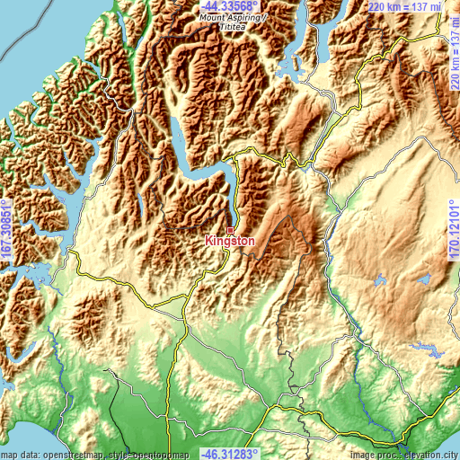 Topographic map of Kingston