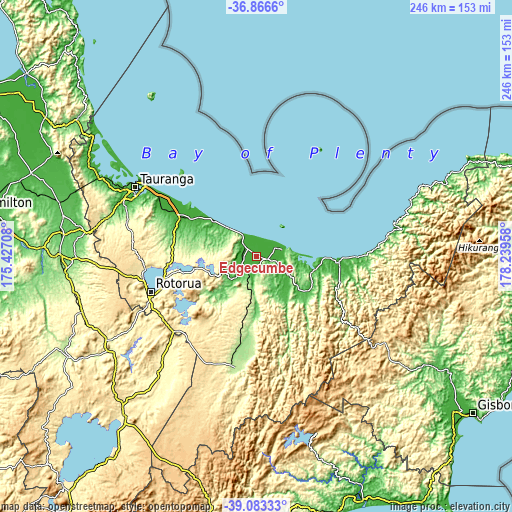 Topographic map of Edgecumbe