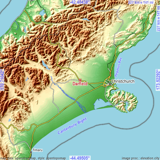 Topographic map of Darfield